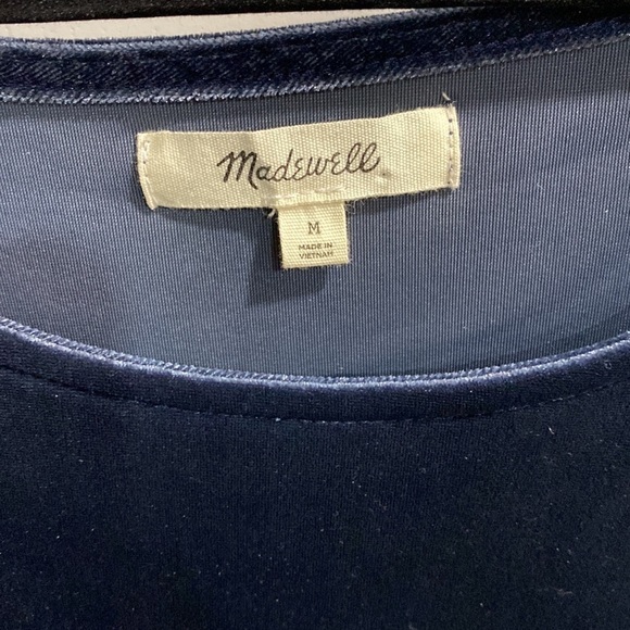 MADEWELL Blue Velvet Top EUC - Picture 6 of 11